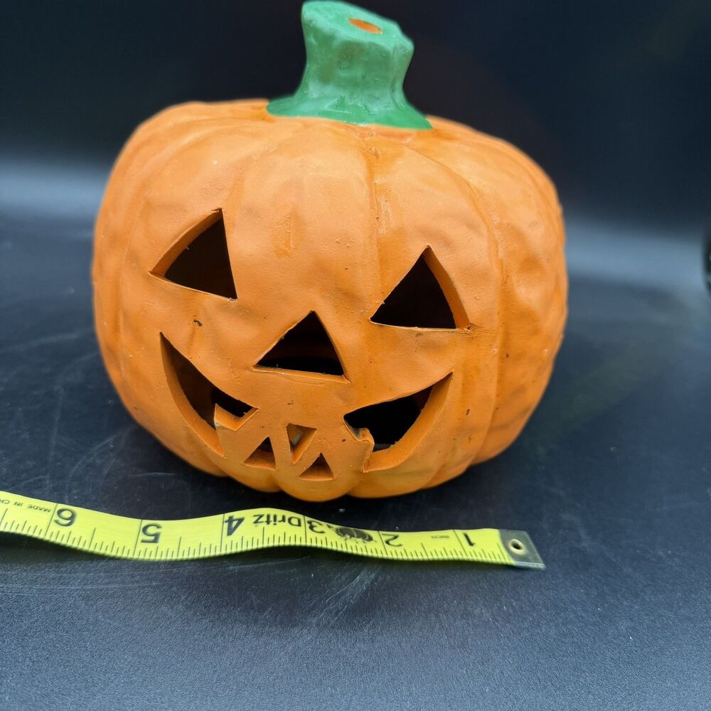 halloween pumpkin jack o lantern tea light 6inch